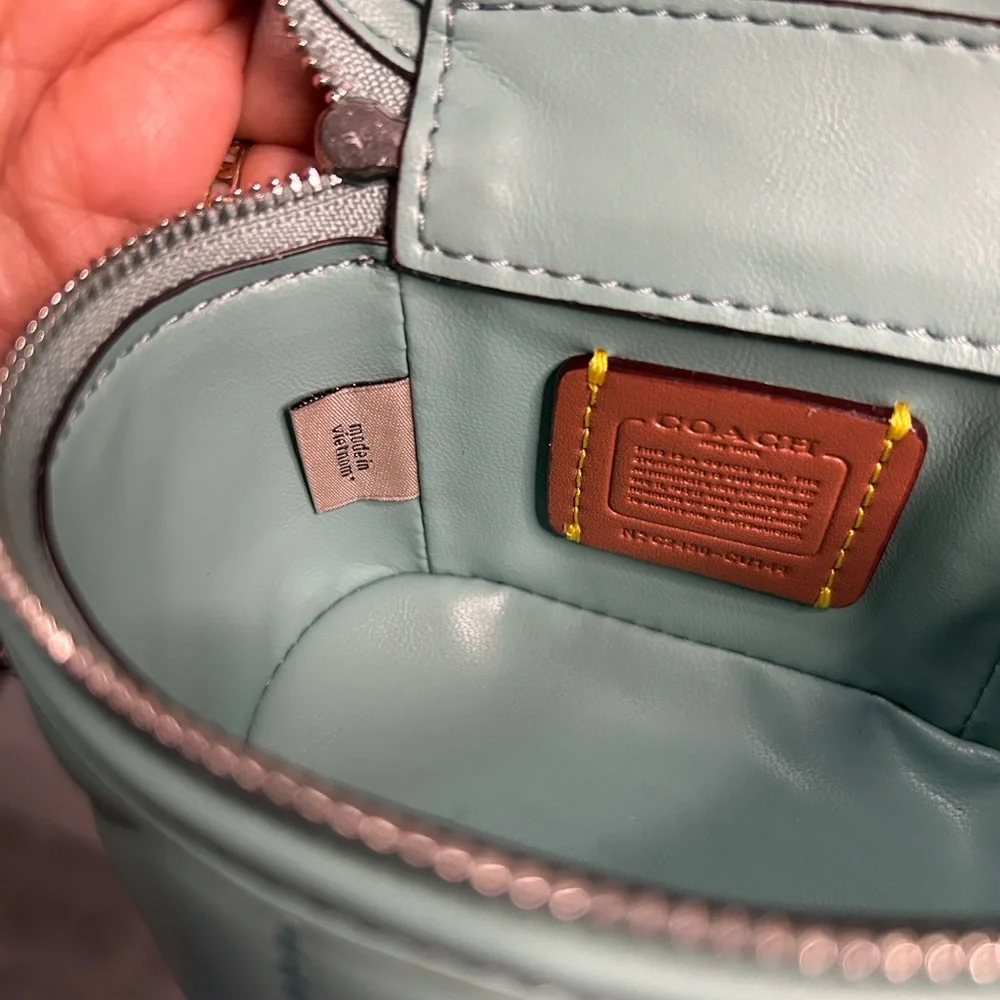 Coach Mini Bag in Teal with Silver Accents - Picture 7 of 11